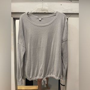 Barefoot dreams grey pullover draw string sweater grey size M